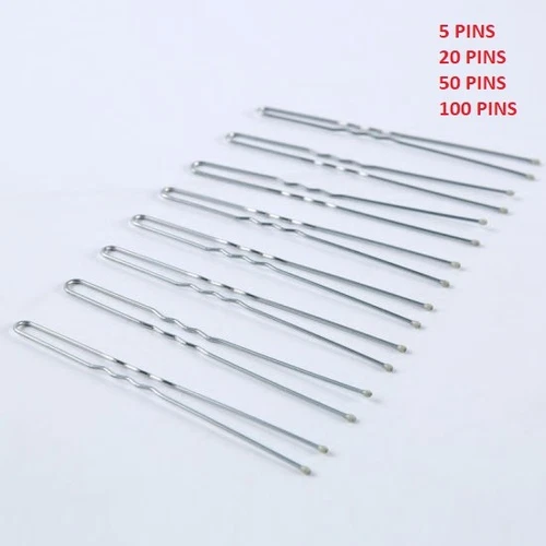 NEW Silver Waved Hair Grips Slides U Clips Bun Wavy Pins pitching Jura accessory