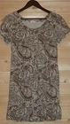 BY TI MO STRETCH DRESS SZ M PAISLEY PATTERN PLEATED FRONT DETAIL SIDE POCKETS