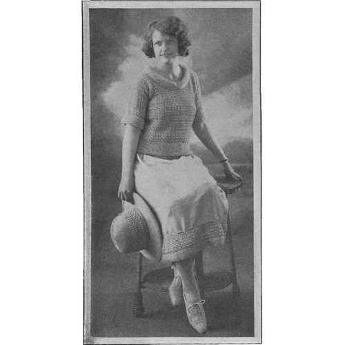 Vintage Filet Crochet Sweater Blouse Hatband & Skirt Band c.1920 - PATTERN ONLY - Picture 2 of 2
