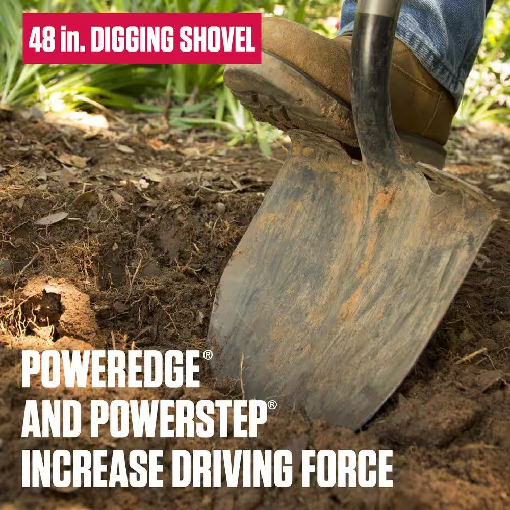 Poweredge 48 In. Fiberglass Handle Super Socket Digging Shovel
