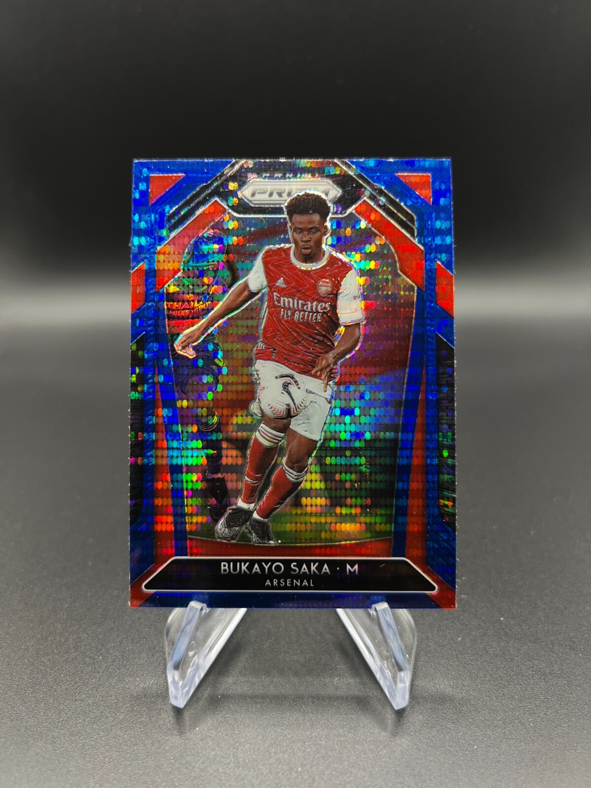 2020-21 Prizm Premier League Bukayo Saka Blue Pulsar Prizm - #40 Arsenal