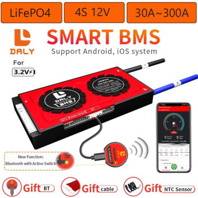Daly BMS Lifepo4 4S 12V 30~300A Common  Port with Balance+ Bluetooth Module lot