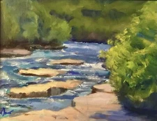 Original Impressionist Oil Painting Signed “Fast Water”