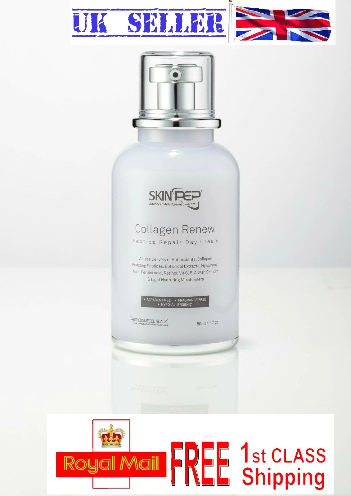 SkinPep Collagen Renew - Peptide Repair Day Cream - Anti Wrinkle Face Cream