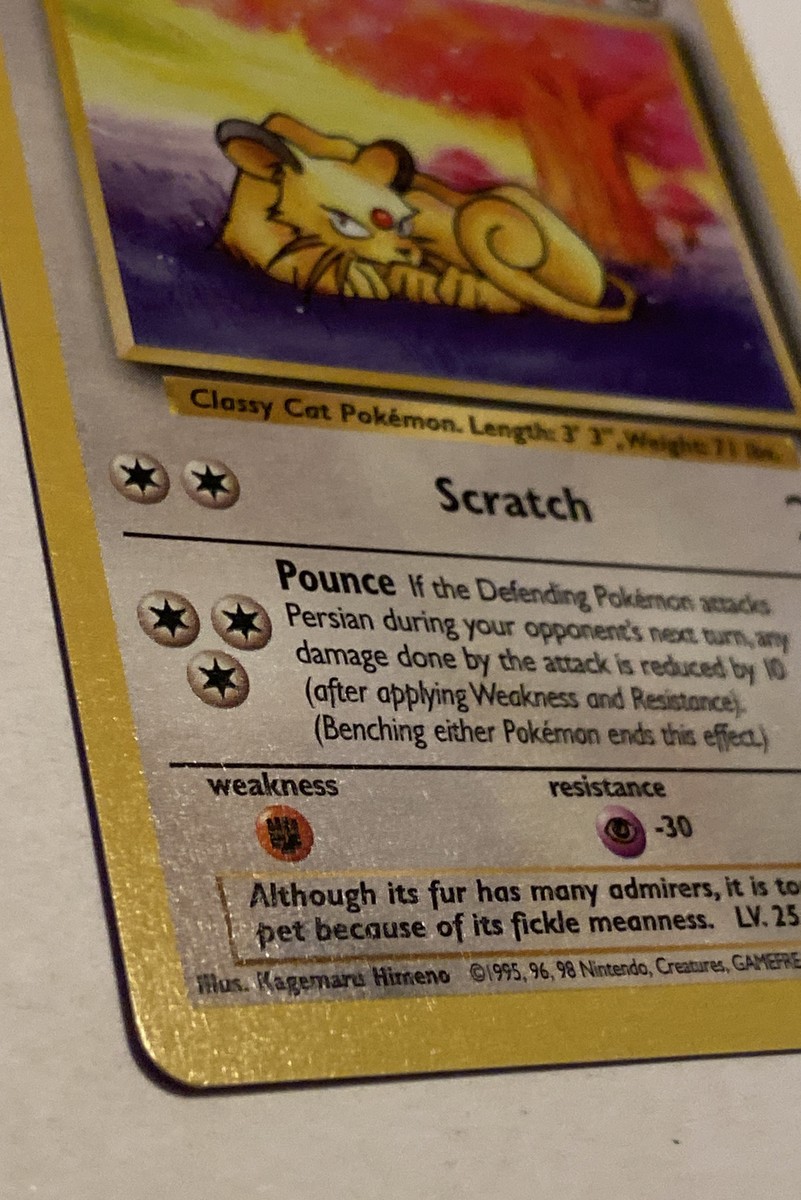 1995 persian pokemon card value Original Rare Meowth #56/64 Dark Persian - Team Rocket