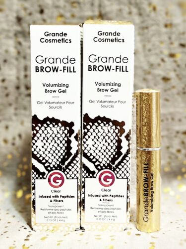 2x~Grande~BROW-FILL~Volumizing Brow Gel~Clear~0.15oz / 4.4g~Full Size~NIB~Sealed