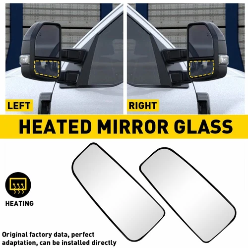 For 15-22 F150 F250 F350 F450 F550 Tow Mirror Glass Lower Heated Left Right Side