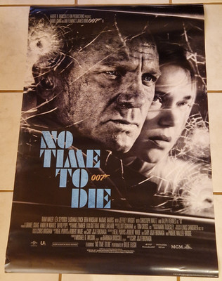 007 James Bond No Time To Die (2021) - Noir-Filmplakat -ca.91x61cm -Daniel Craig