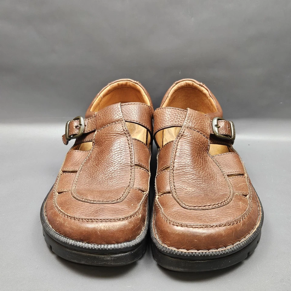 Birkenstock Huellas Zapatos Para Hombre Talla 11 EU 44 Marrón Cuero Hebilla Pescador Foto 3 de 4