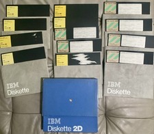 LOT OF 13 IBM 2/2D 8.5" FLOPPY DISKETTES WITH ORIGINAL CASE