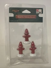 2003 Lemax Coventry Cove Metal Fire Hydrant Set Of 3 Christmas Village Access