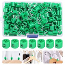 150 Pcs Green XL Colored Hanger Sizer Garment Markers Kit Large Plus Size Plasti