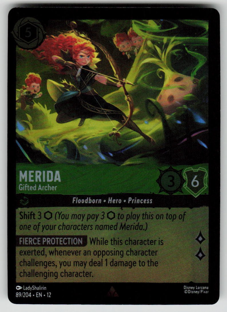 Merida - Gifted Archer Cold Foil Rare Wilds Unknown 89/204 Lorcana NM