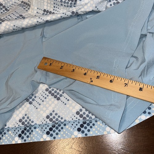 Liz Golf Skort Size 8 Blue Polkadots Side Zip Pleated Pockets Stretch Shorts - Picture 5 of 12