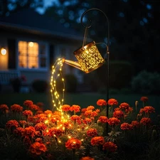 Solar Garden Lights Outdoor Decoration, Metal Solar Watering Can Lights Outdo...