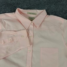 LL Bean Men Wrinkle Resistant Button Down Shirt L Pink Long Sleeve EUC