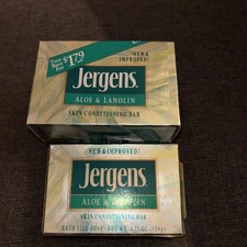Vintage 1991 Jergens Aloe Lanolin Bar Soap 3 Unopened 4.75oz Bar Sealed Prop