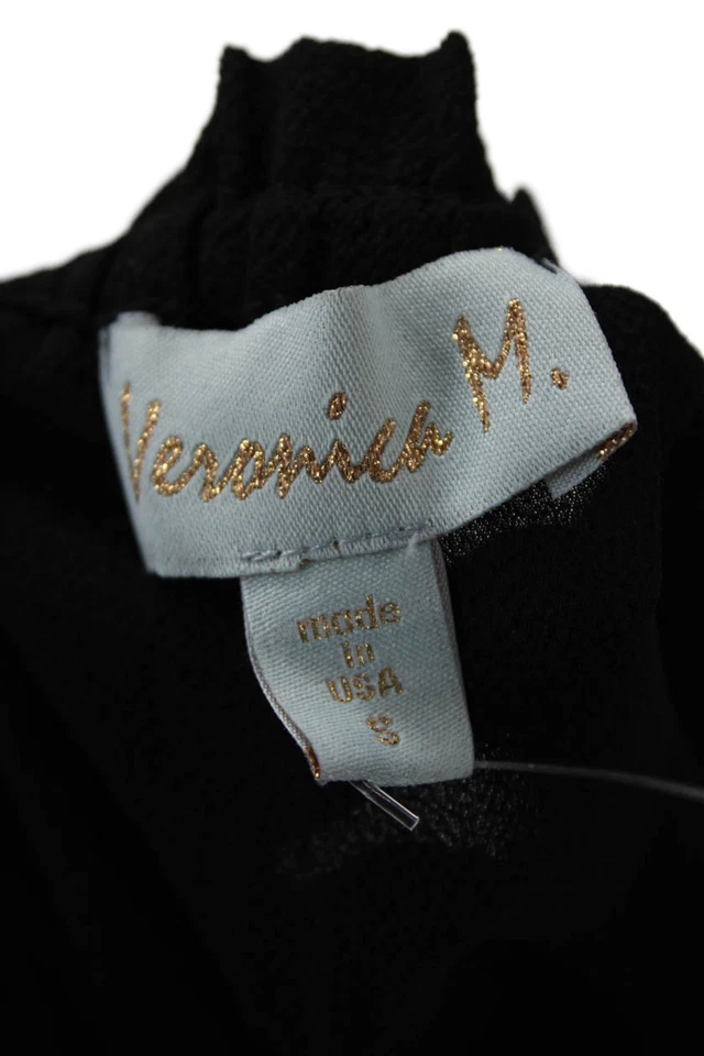 Túnica Verónica M Mujer Boho Negra Manga 3/4 Botón Cuello Redondo Talla S Foto 4 de 4