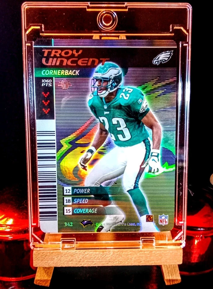 Troy Vincent 2002 NFL Showdown 1 Eagles 1st Edition Holo Foil (NM-M) ✨✨✨✨✨ - Image 3 of 3