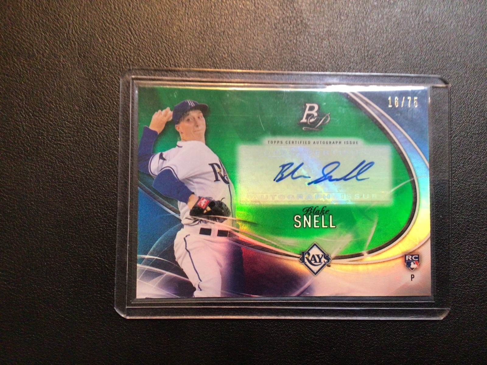 Blake Snell Bowman Platinum Rookie Green Refractor Auto 16/75