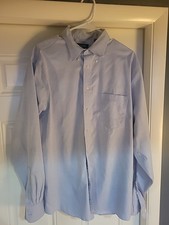 Chaps Stretch Collar/Non Iron Regular Fit Blue Dress Shirt 36/37