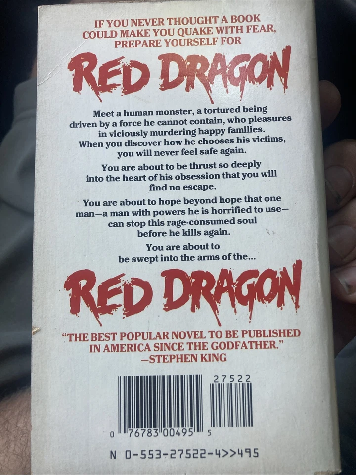 Red Dragon By Thomas Harris Paperback 1982 Horror Psychological Thriller Bantam - Image 2 of 2