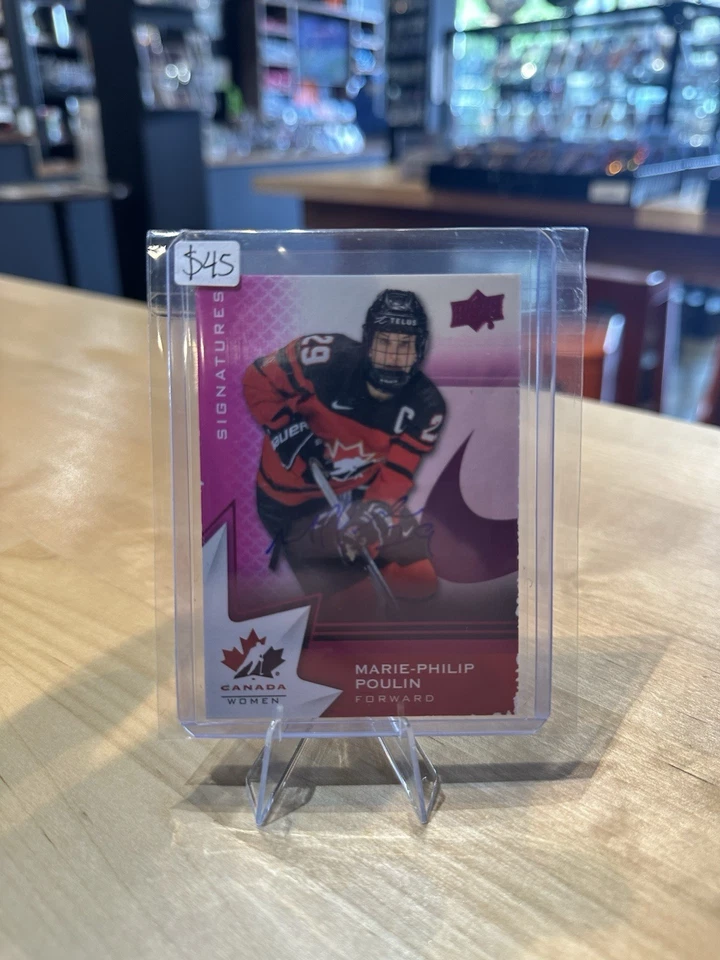 2020-21 Upper Deck Team Canada Juniors Purple Auto Marie-Philip Poulin #48 - Image 2 of 4