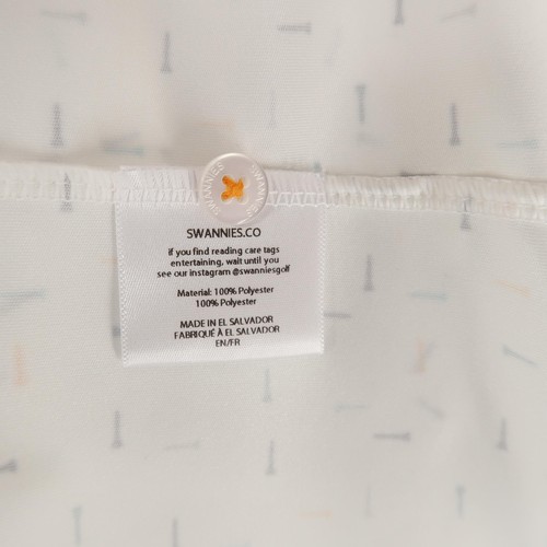 Swannies Polo Shirt Mens XL White Golf Tees Print Performance Polyester - Picture 7 of 8