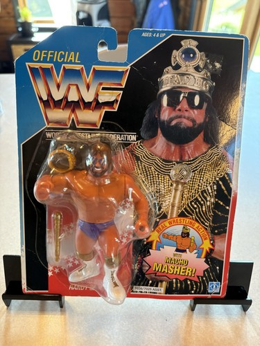 Macho Man Randy Savage Purple Shorts WWF MOC  Hasb...