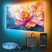 PWAYTEK TV LED Backlight with HDMI 4K30Hz Sync Box, LED Lights for 55-85 inch Sc