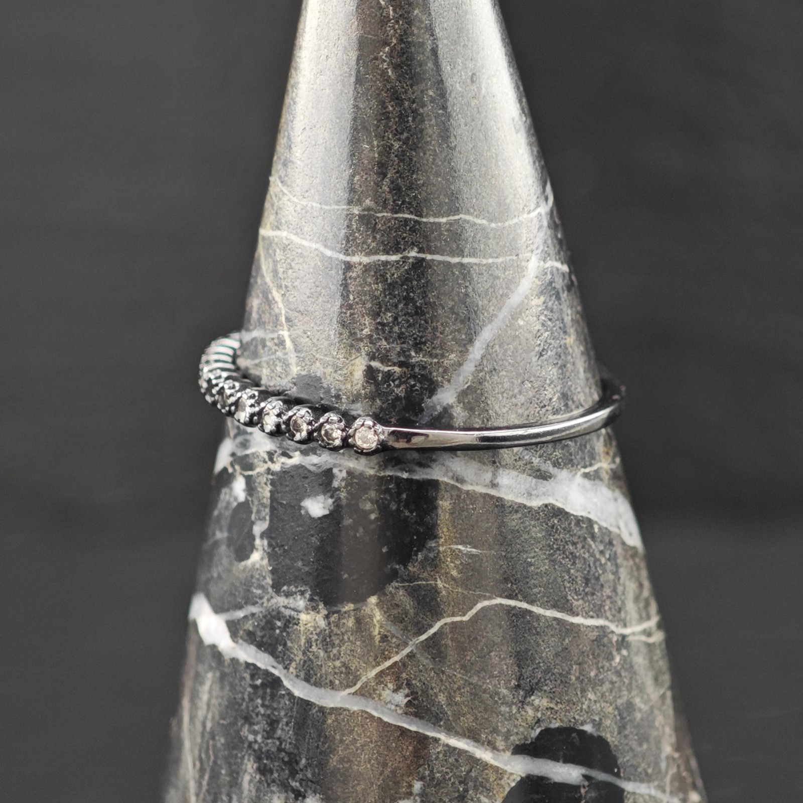 Black Ruthenium Plated Stackable Ring Sterling Si… - image 10