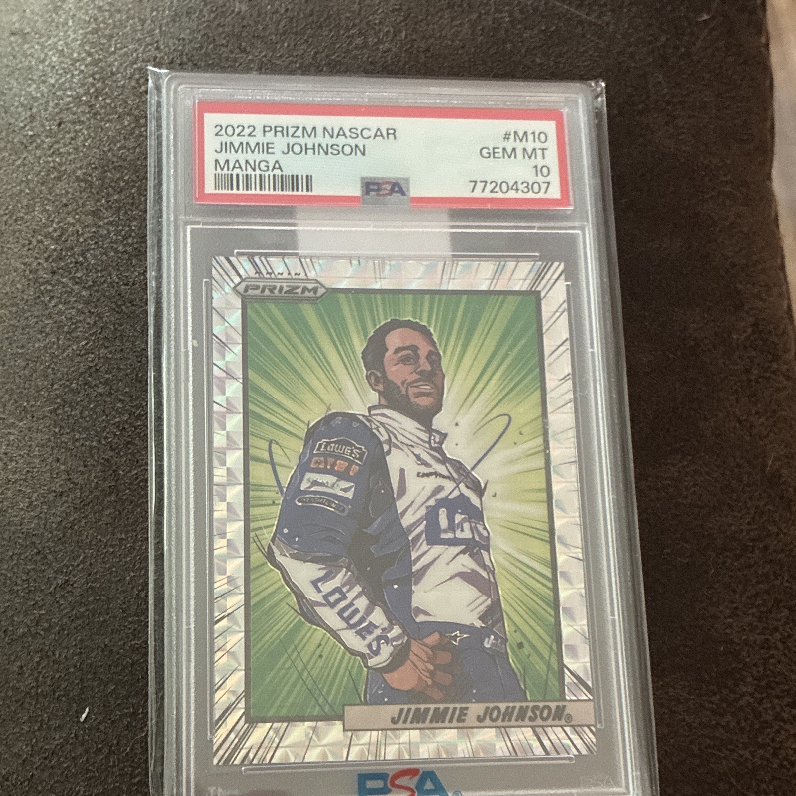 2022 Panini Prizm NASCAR Jimmie Johnson Manga Insert #M10 PSA 10