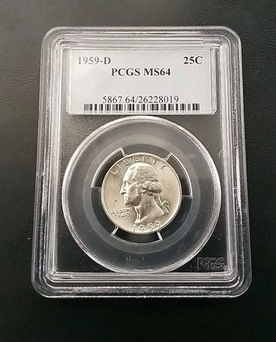 1959 D 25c Silver Washington Quarter PCGS MS 64 #7158