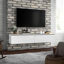 Floating TV Unit Stand, Wall Mount Media Console w/Storage Cupboards Refurbished