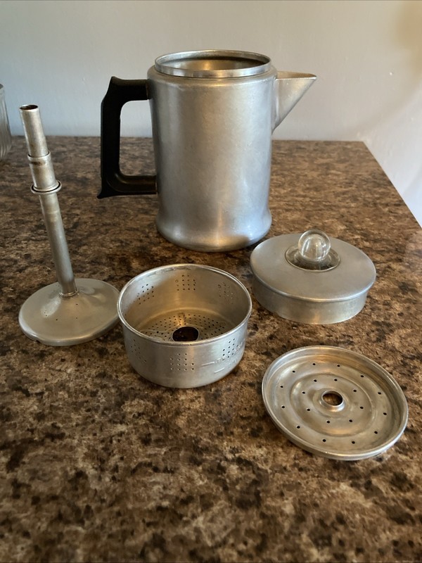 Vintage Mirro 1/2 quart Coffee Pot Complete