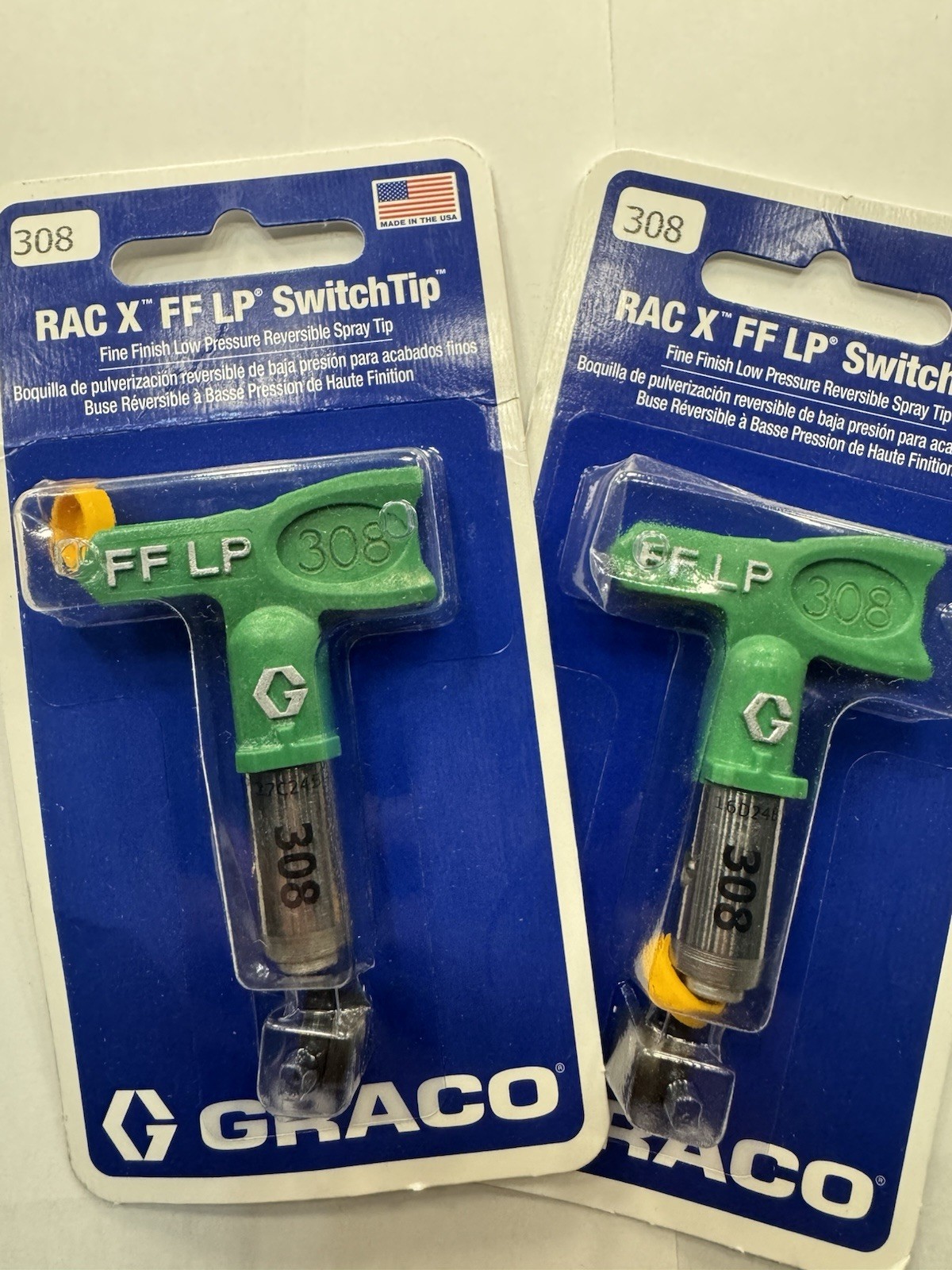 FFLP 308 Green Tip 2-PACK FINE FINISH Buy 2 & SAVE GRACO RAC X