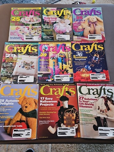 CRAFTS Magazine- Lot of 9 from 2001- All Patterns are Included and UNCUT - Picture 1 of 10