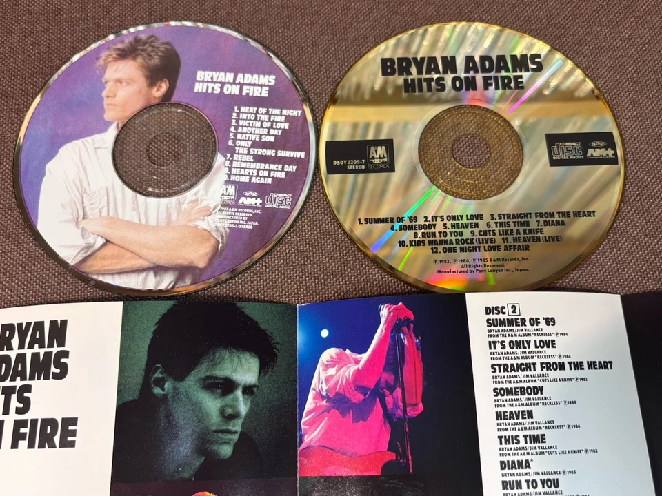 BRYAN ADAMS Hits On Fire JAPAN-ONLY 24k GOLD CD D50Y3205 w/ JAPANESE INSERT - Image 3 of 4