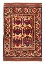Traditional Tan Hand-knotted Oriental Carpet 4'0" x 6'3" Area Rug