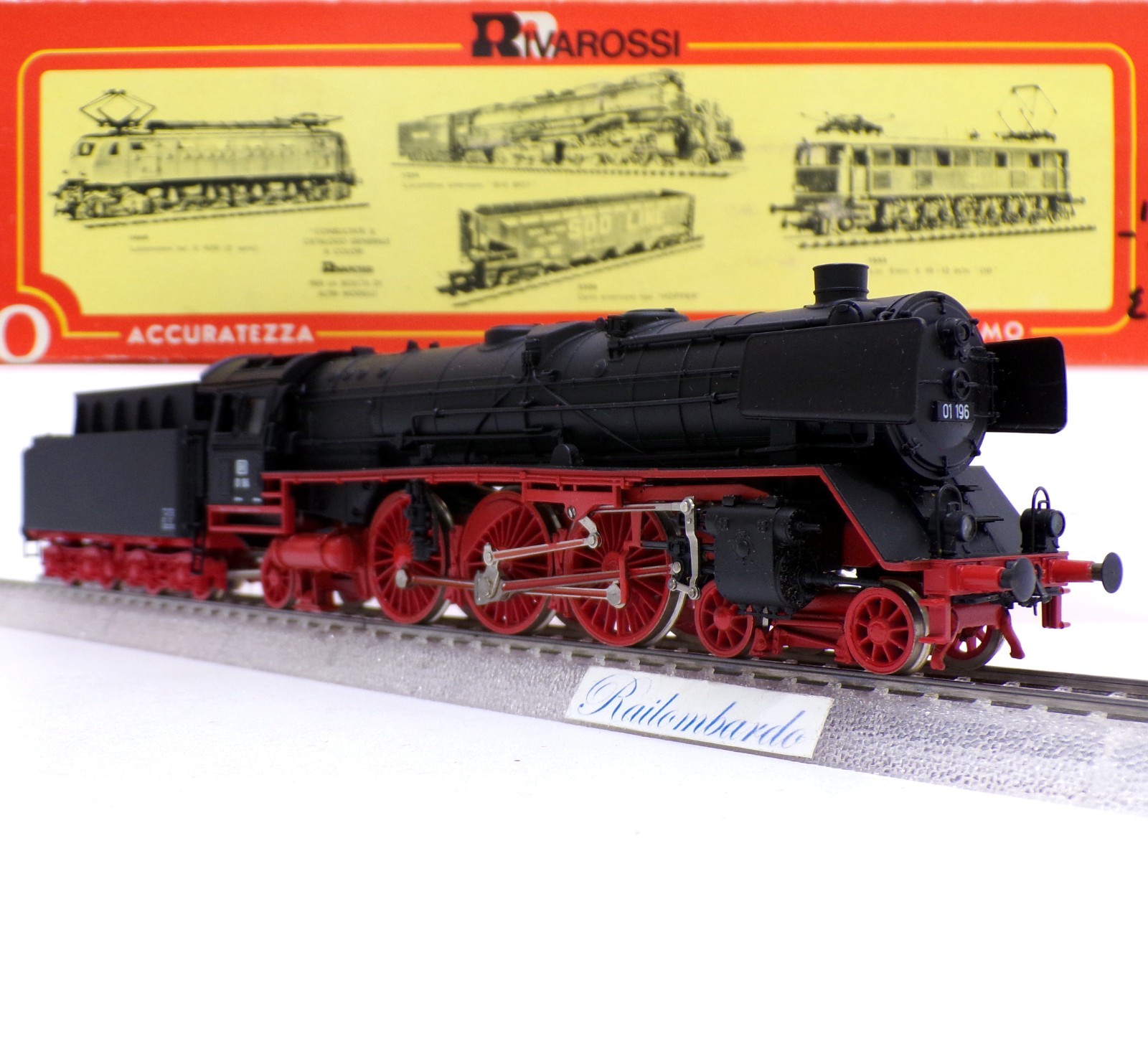 ⭐RIVAROSSI LOCOMOTIVA A VAPORE CON TENDER BR 01 196 DB art 1351