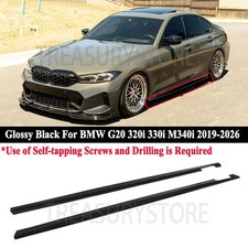 For BMW G20 320i 330i M340i 2019-2026 CMS Style Gloss Black Side Skirt Extension