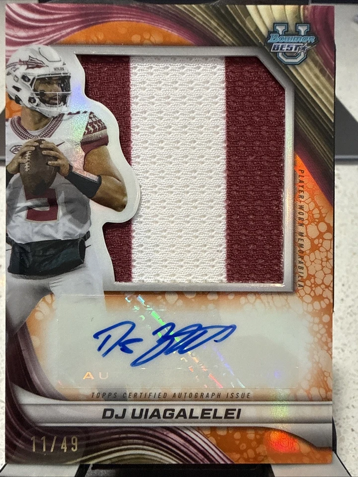 2024 Bowman U Best DJ Uiagalelei Auto /49 - Seminoles / Chargers !! - Image 2 of 4