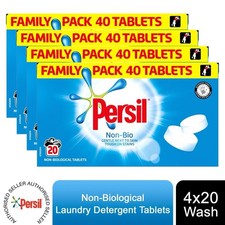 Persil Non-Bio Washing Detergent 40 Tablets, Pack of 4, 20 Wash, 1.2kg X4 4.8 Kg