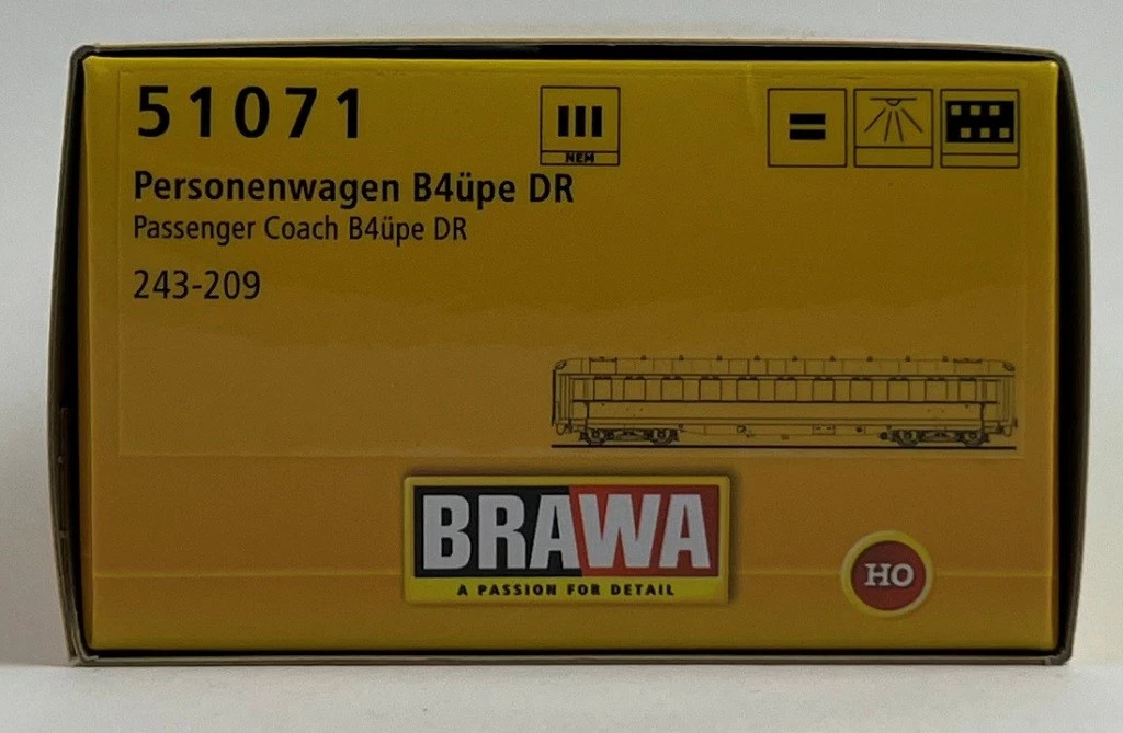 Brawa 51071 H0 Personenwagen B4üpe  243-209  Ep. III DR