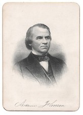 1882 Trautman Presidents of the United States Andrew Johnson Engraving 5x7