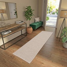 Natur Teppich Läufer Wolle Skara Beige