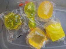 Lot of 5 Yellow Glitter Squishy Gel Sensory Squeeze Toys Assorted