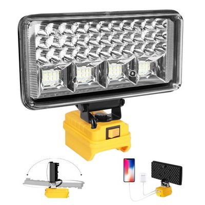 Cordless LED Work Light for De walt 20V Battery, 90W 6800LM Flashlight