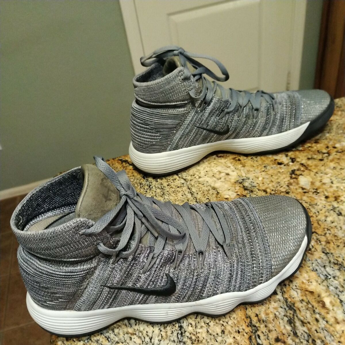 Nike Hyperdunk 2017 Flyknit Cool Gray Knit Shoes 917726-007 Nike Hyperdunk 2017 Flyknit Cool Gray Knit Shoes 917726-007