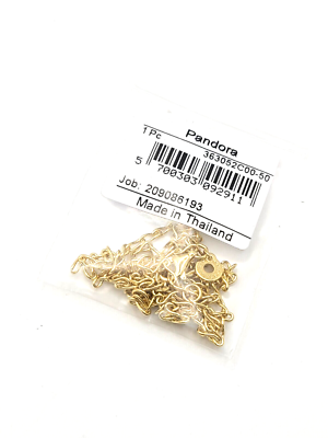 Authentic PANDORA Gold Plated Logo Infinity Chain Necklace